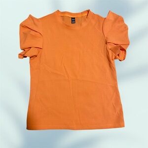 SHEIN Vibrant Orange Short Sleeve Top